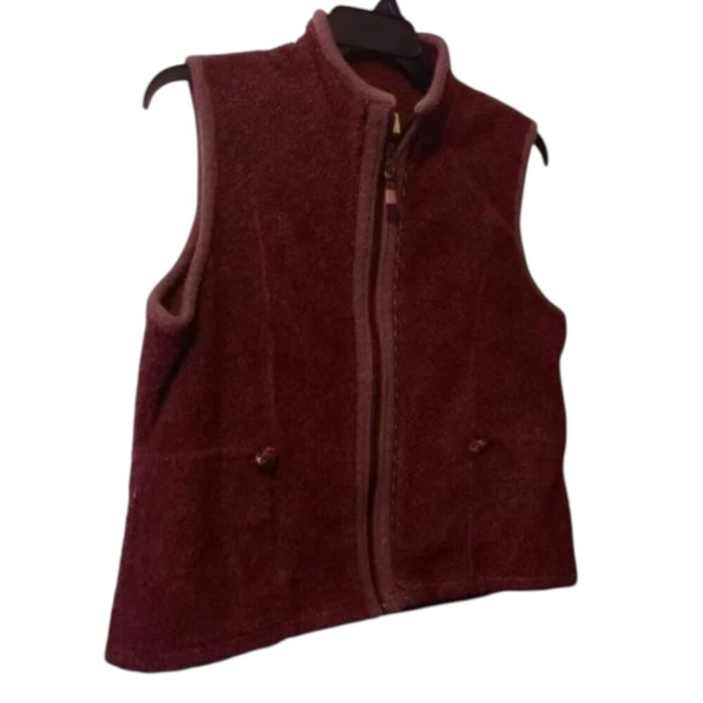 Woolrich Women's WineBerry Fleece Vest - Large Petite